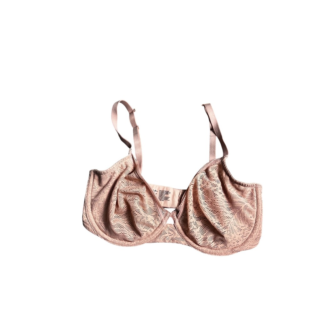 Soma Unlined Perfect Coverage Bra 34DD Dusty Rose Lace Underwire RN79984